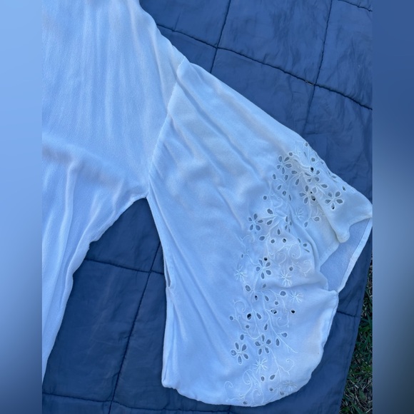 White knee length cover up with cutout details - Picture 6 of 7